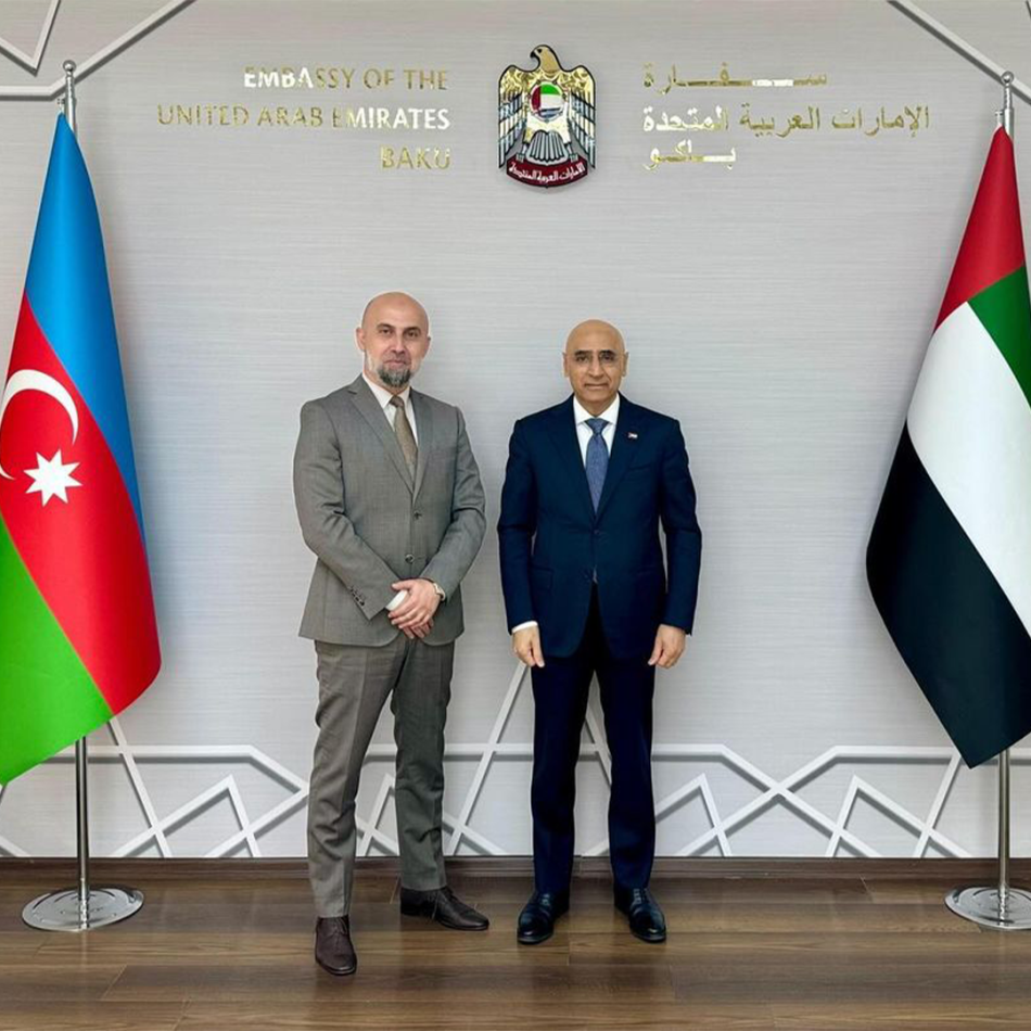 Bu gün Azərbaycan Sərgi Təşkilatçıları Assosiasiyasının İdarə Heyətinin sədri ilə Birləşmiş Ərəb Əmirliklərinin ölkəmizdəki fövqəladə və səlahiyyətli səfiri arasında görüş baş tutmuşdur